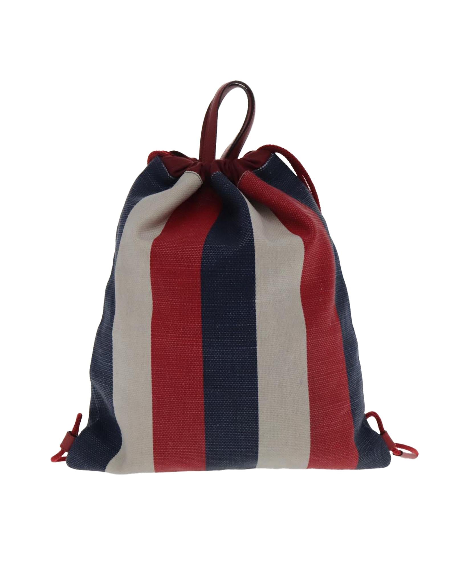 Canvas Backpack with Stripe Detail
