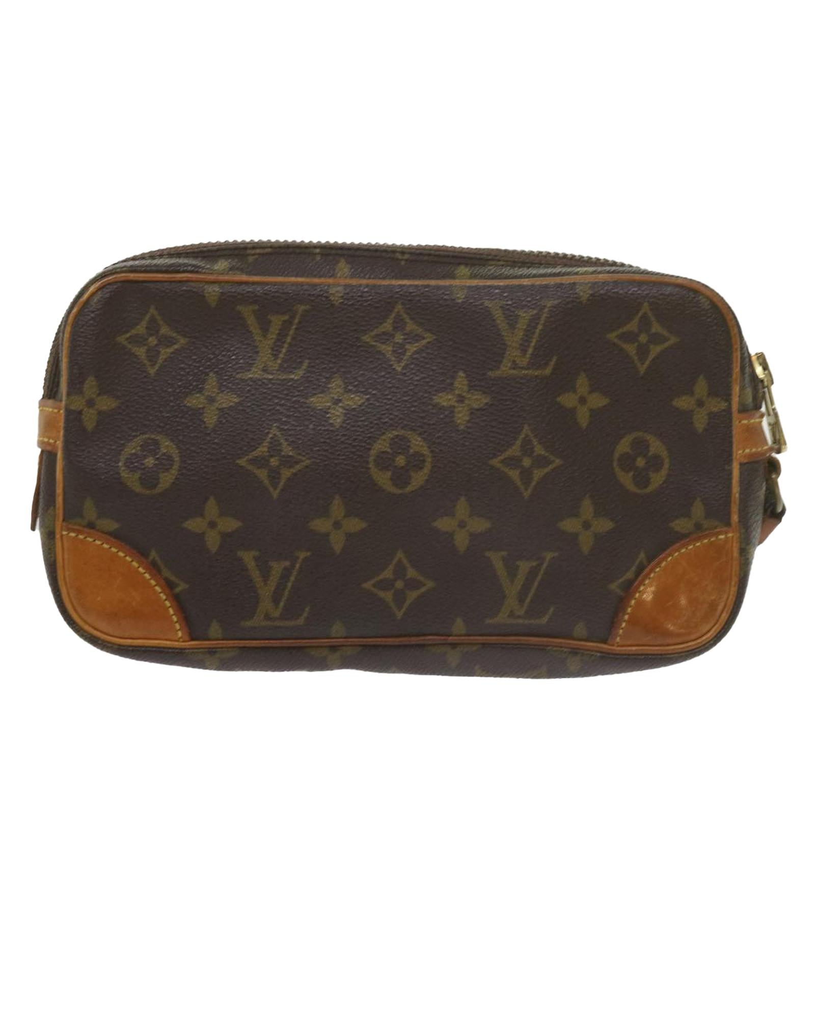 Monogram Canvas Clutch Bag with Dragonne Design