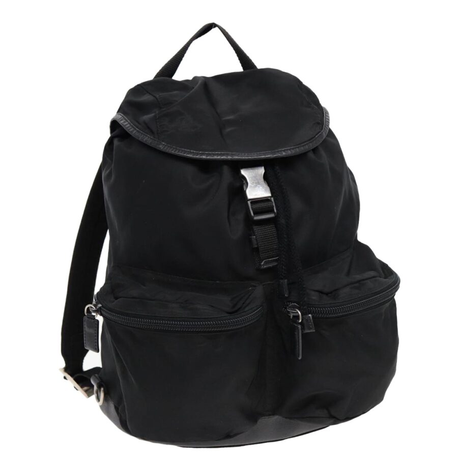 Nylon Backpack with Silver Accents | Studio Nafay