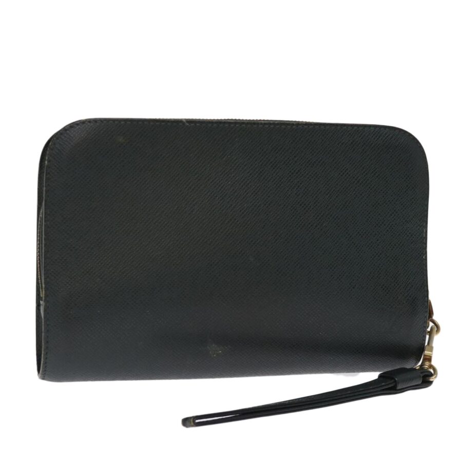 Epi Leather Clutch Bag with Taiga Texture - Greenish Brown | Studio Nafay