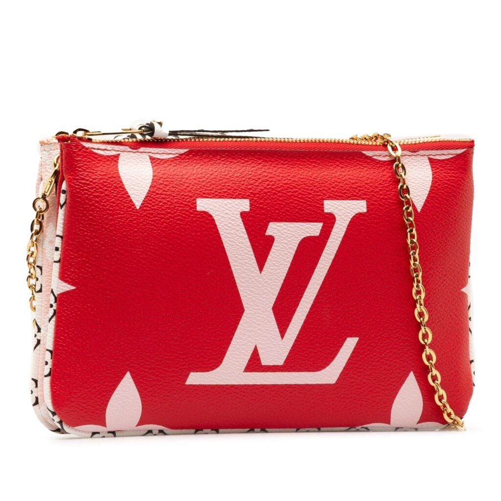 Red Louis Vuitton Monogram Giant Jungle Pochette Double Zip Crossbody Bag - Product Image 2