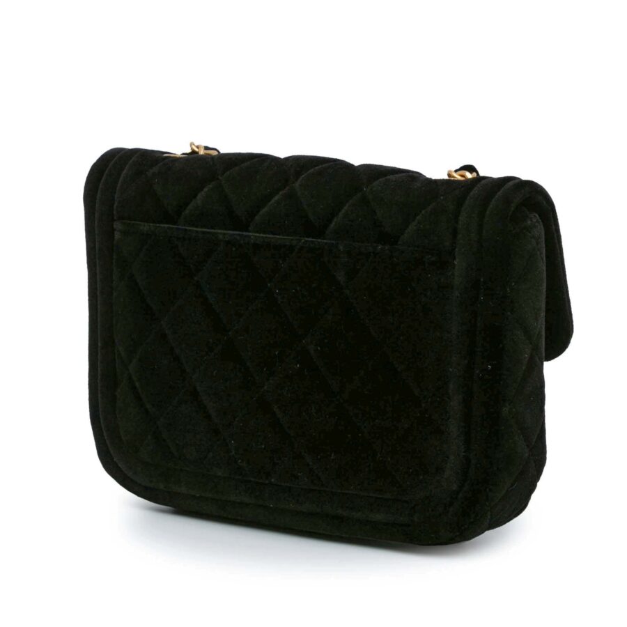 Black Chanel Mini Quilted Velvet Double Frame Flap Crossbody Bag | Studio Nafay