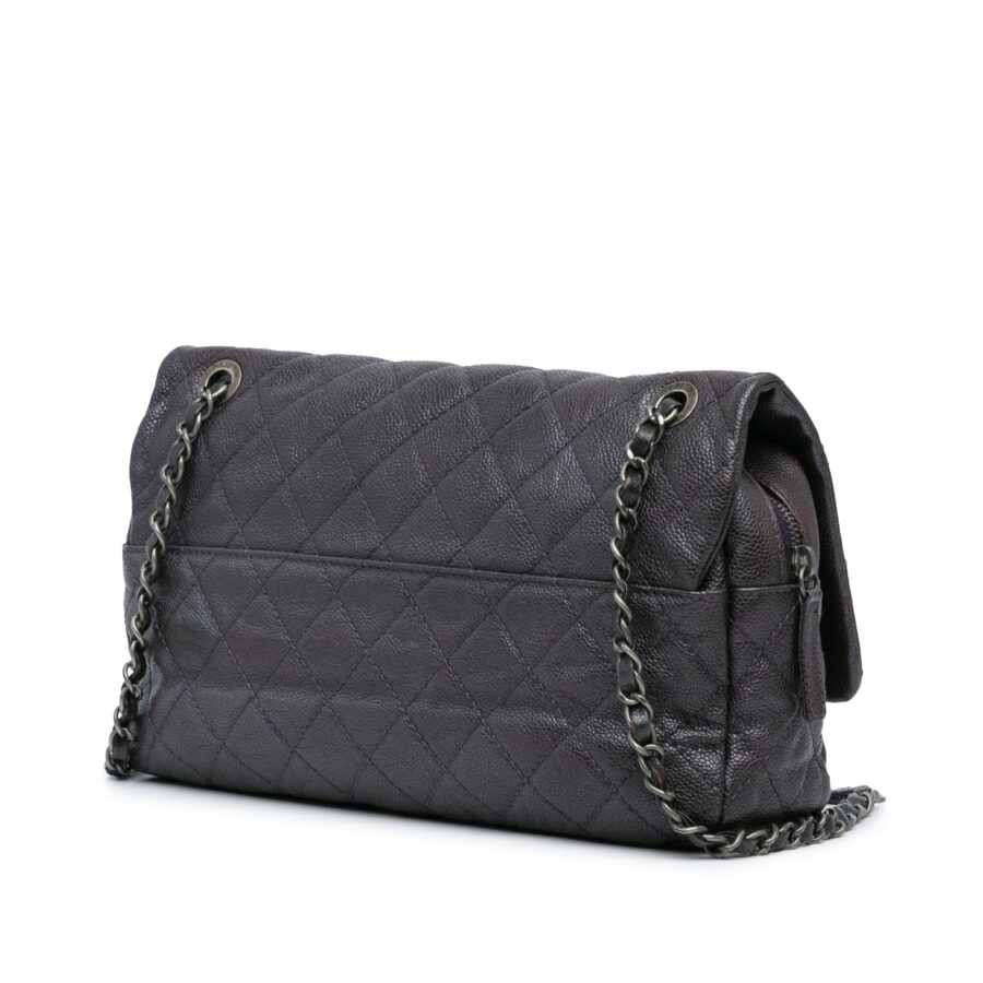 Gray Chanel Jumbo Quilted Caviar Easy Flap Shoulder Bag | Studio Nafay