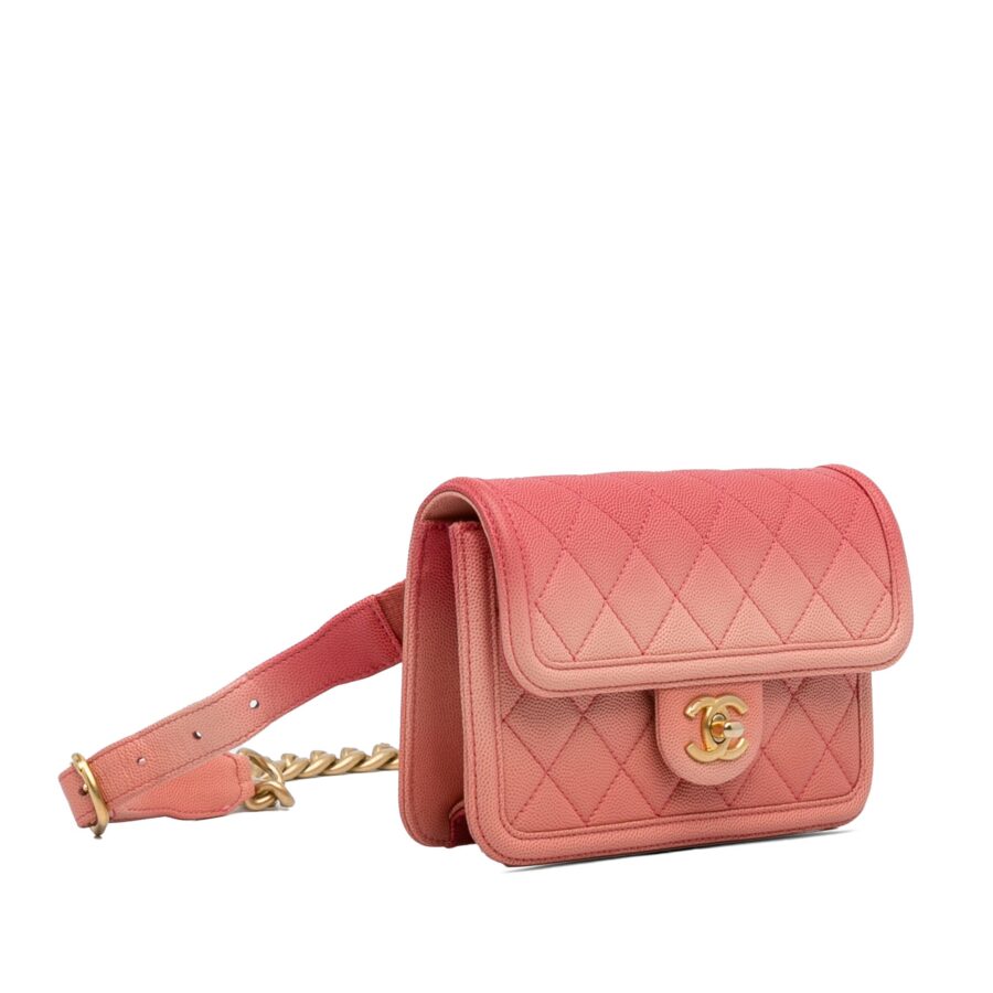Pink Chanel Caviar Sunset On The Sea Flap Belt Bag | Studio Nafay
