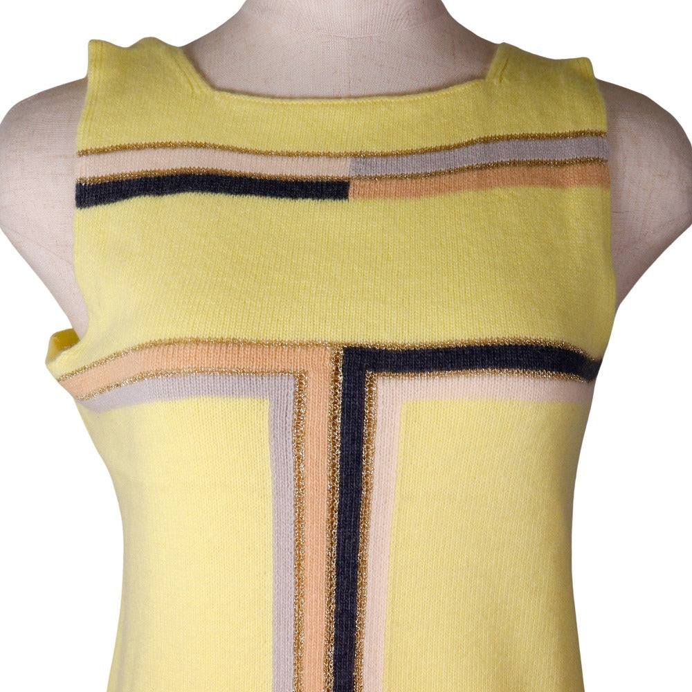 Chanel Sleeveless Knit Top Cashmere Rayon Polyester Classic Flap Tote