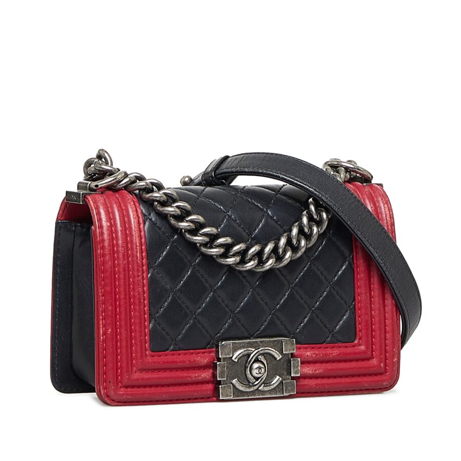 Black Chanel Small Bicolor Boy Shoulder Bag | Studio Nafay