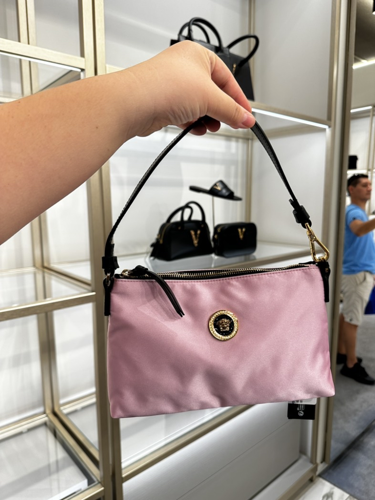 Versace Light Pink Nylon Pouch Shoulder Bag - Product Image 2