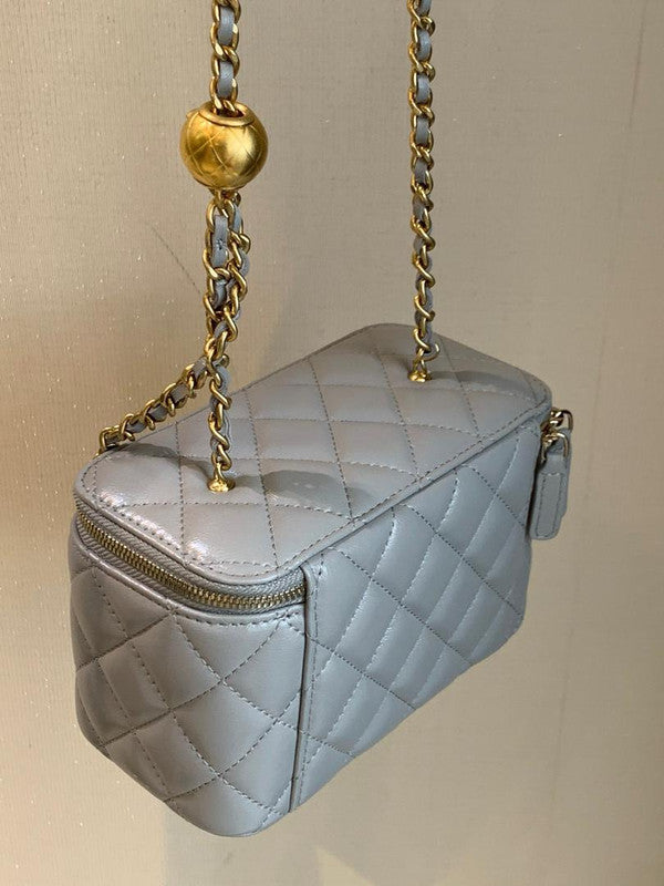 Chanel Pearl Crush Vanity Case with Chain Quilted Lambskin Small Crossbody | Studio Nafay