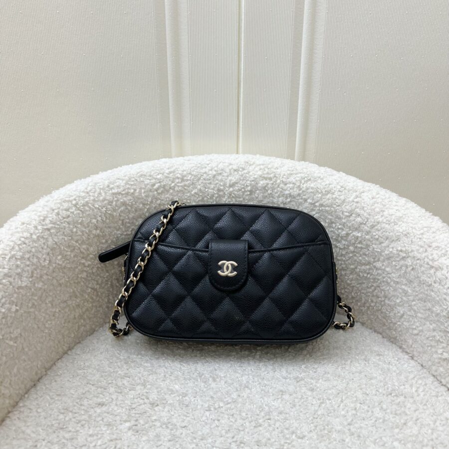 Chanel 24S Mini Camera Bag in Black Caviar and LGHW | Studio Nafay