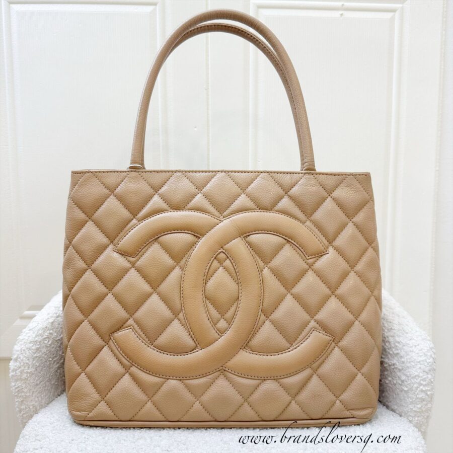 Chanel Medallion Tote in Milk Tea Beige Caviar and GHW | Studio Nafay