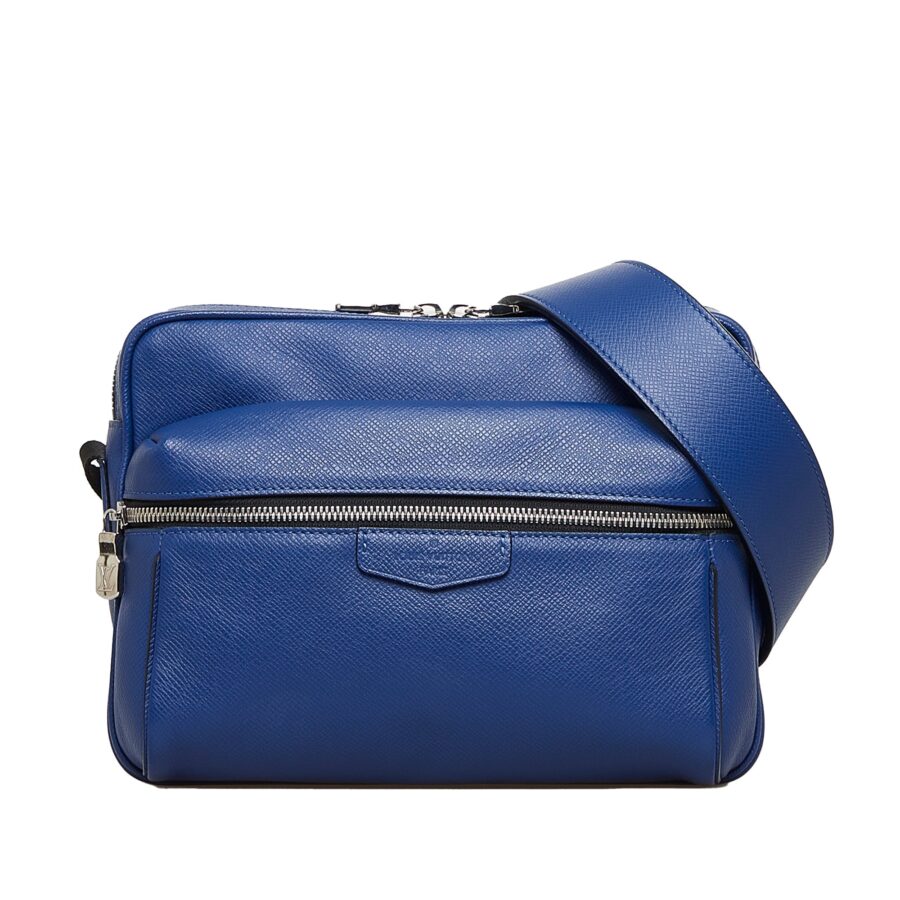 Blue Louis Vuitton Taiga Outdoor Messenger PM Crossbody Bag | Studio Nafay