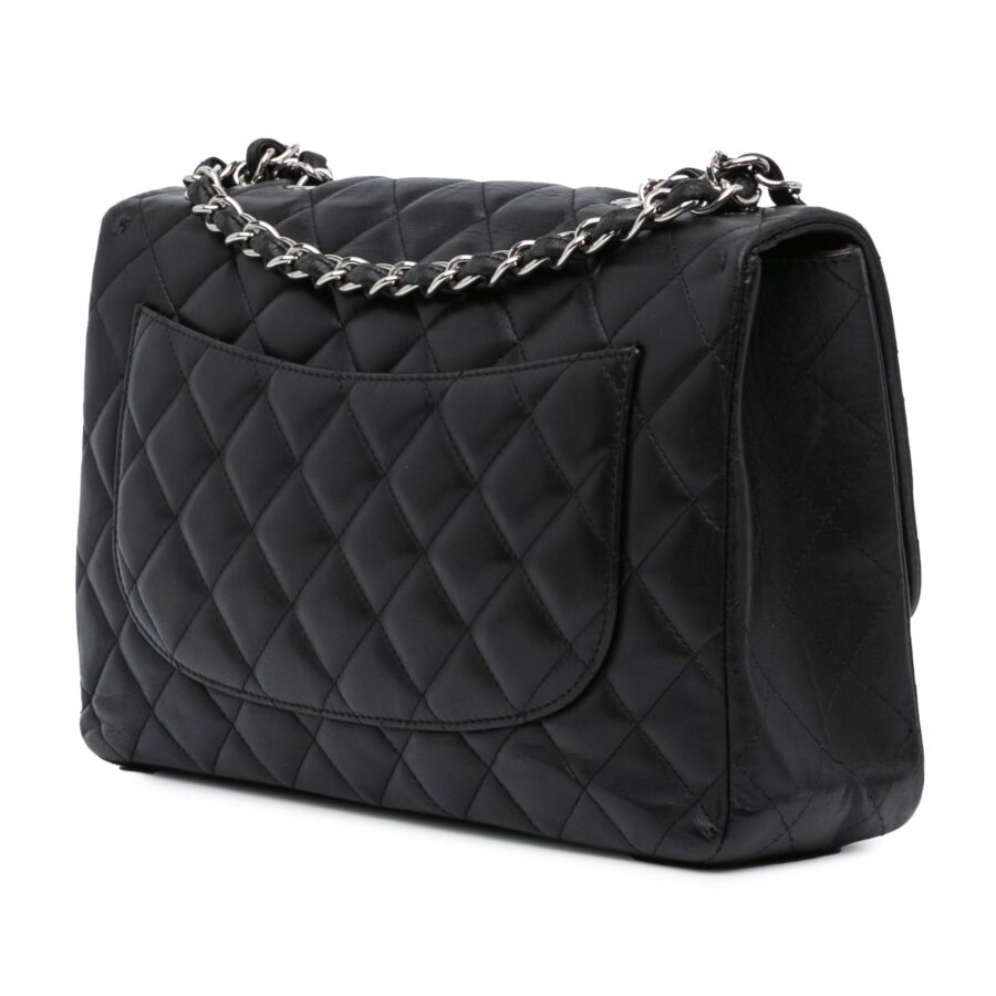 Black Chanel Jumbo Classic Lambskin Single Flap Shoulder Bag | Studio Nafay