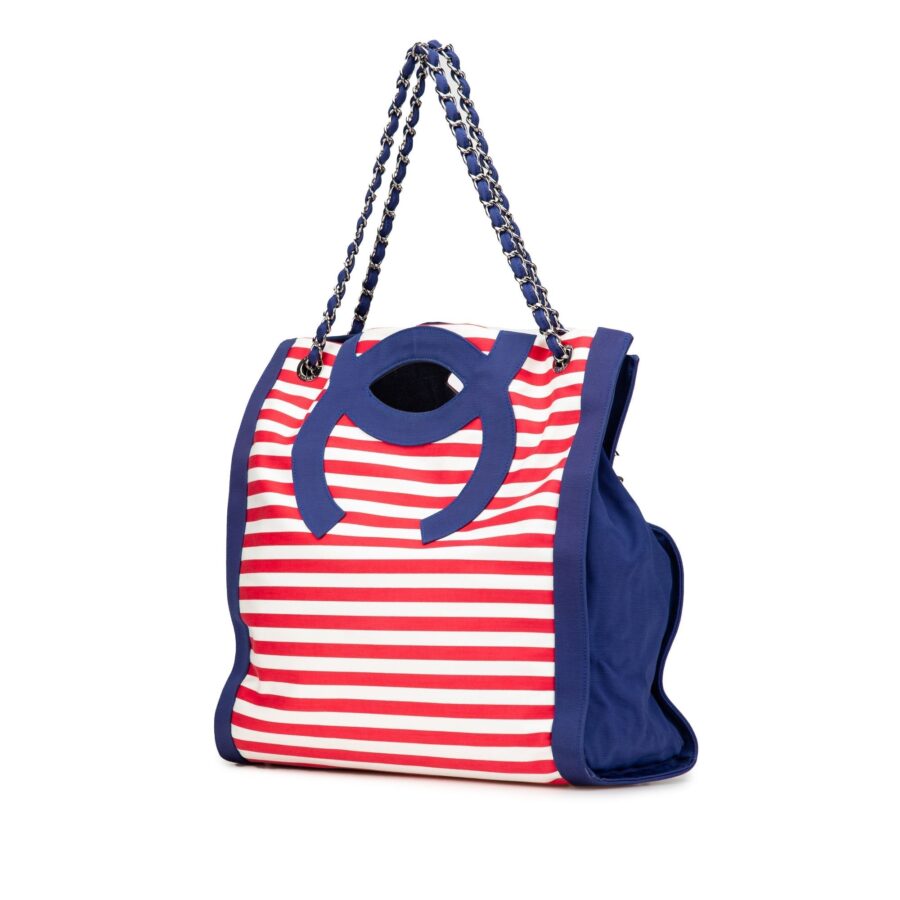 Blue Chanel Paris Venice CC Canvas Mariniere Chain Tote | Studio Nafay