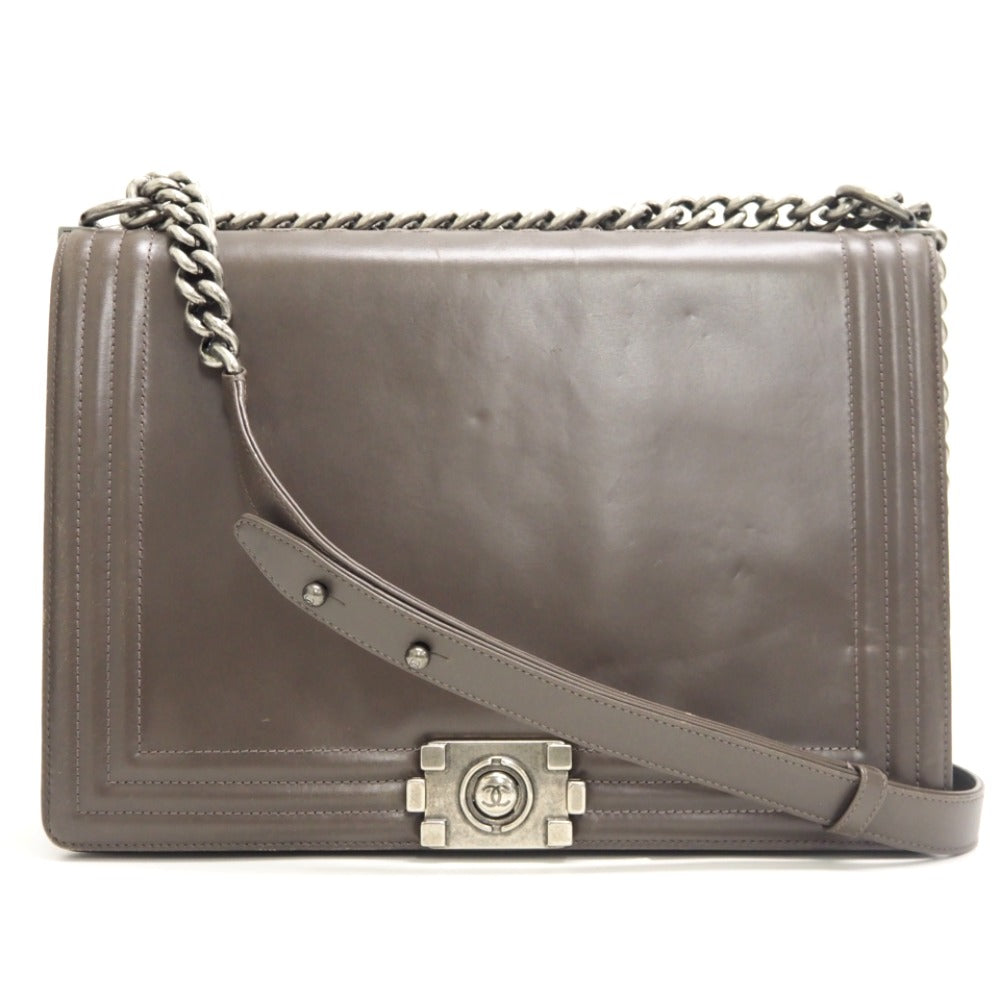 Chanel 30 Leather Gray Shoulder Bag