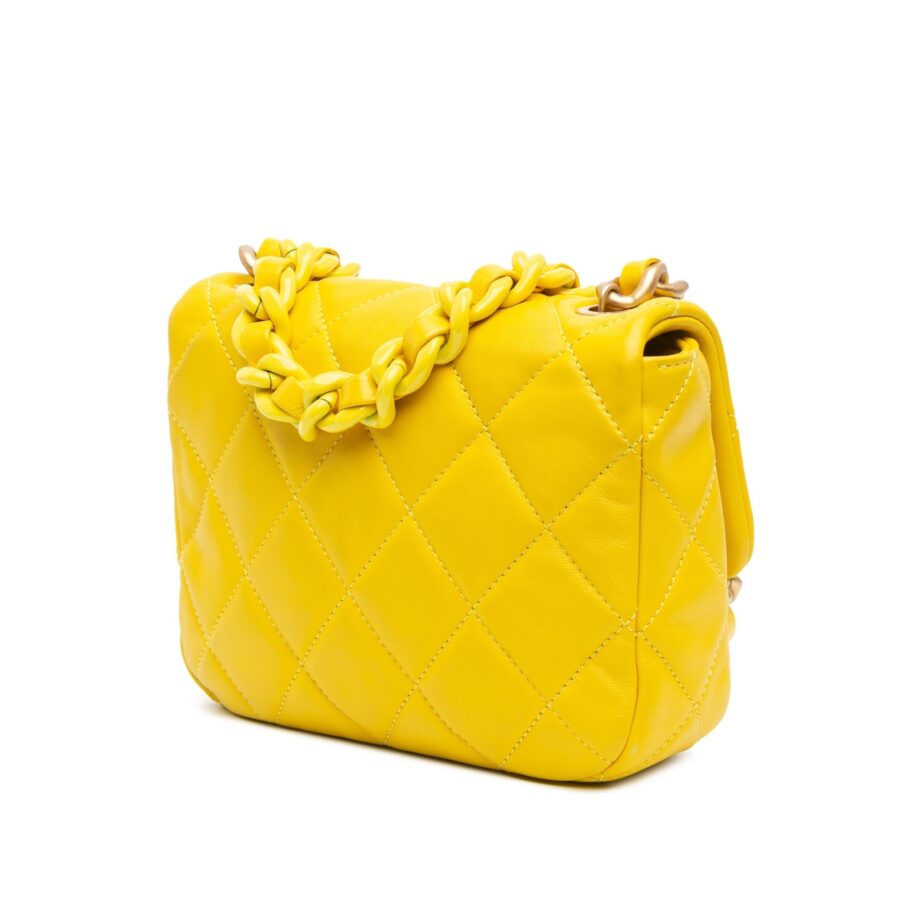 Yellow Chanel Mini Quilted Lambskin Candy Chain Crossbody Shoulder Bag | Studio Nafay