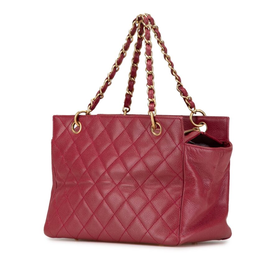 Red Chanel Caviar Grand Shopping Tote | Studio Nafay