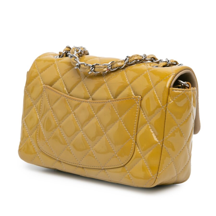 Yellow Chanel Mini Rectangular Classic Patent Single Flap Crossbody Bag | Studio Nafay