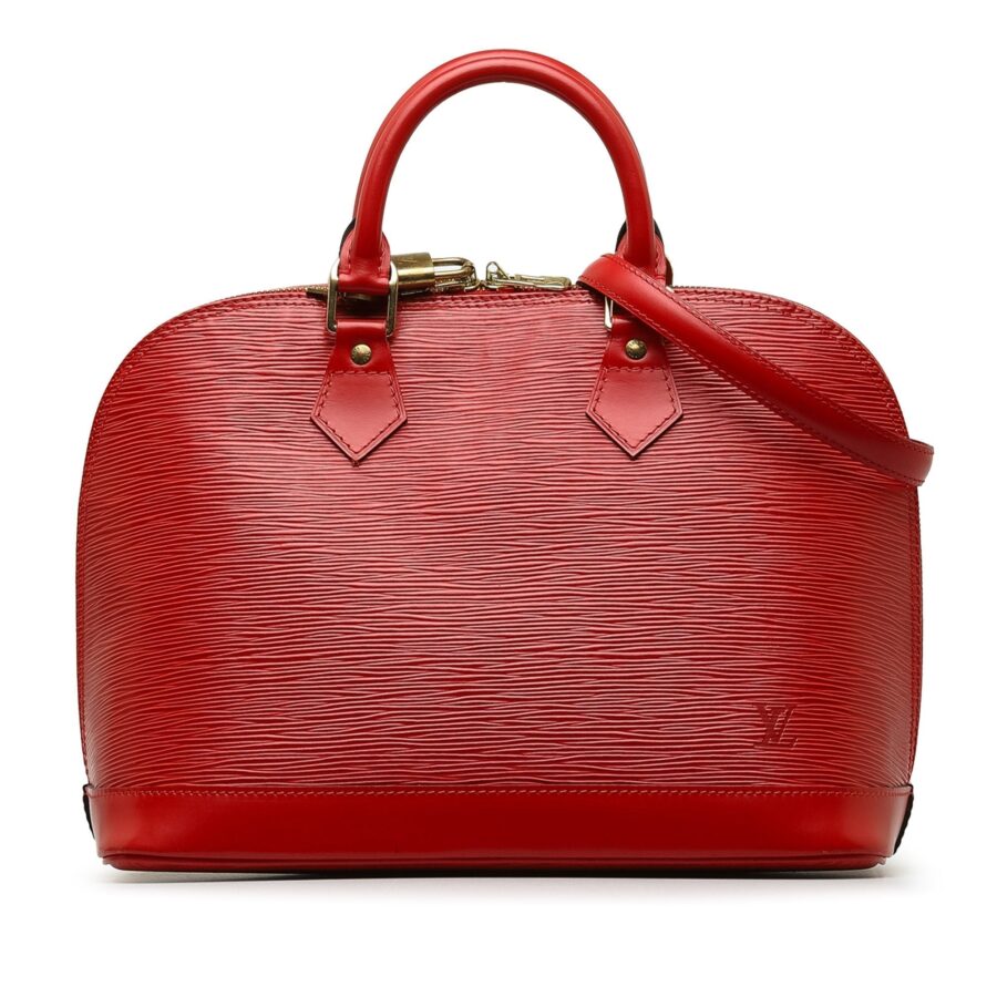 Red Louis Vuitton Epi Alma PM Handbag | Studio Nafay