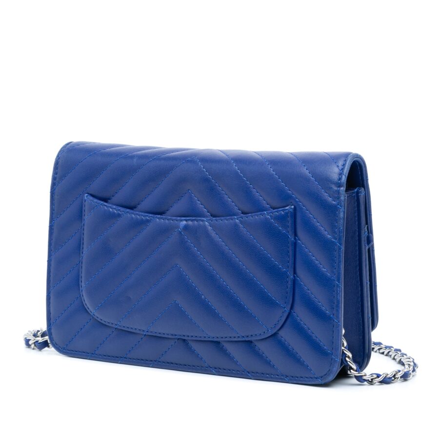 Blue Chanel Lambskin Chevron Trendy Wallet On Chain Crossbody Bag | Studio Nafay