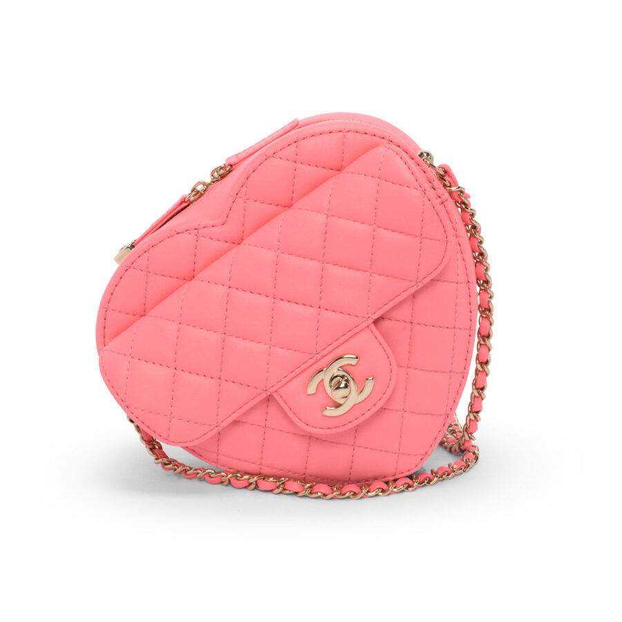 Chanel Pink Quilted Lambskin CC In Love Heart Bag | Studio Nafay