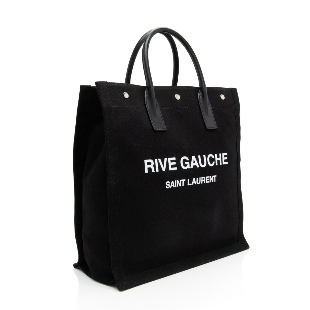 Saint Laurent Linen Calfskin Rive Gauche N/S Tote - Product Image 2