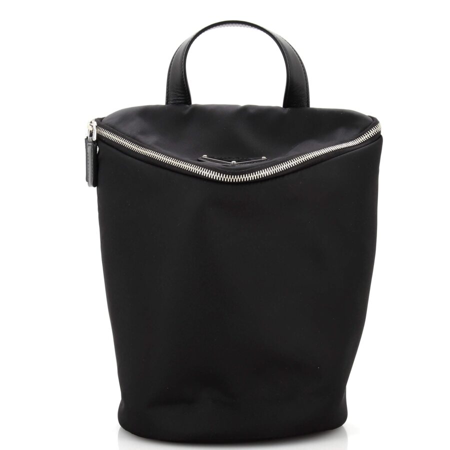 Triangle Zip Sling Backpack Re-Nylon with Leather | Studio Nafay