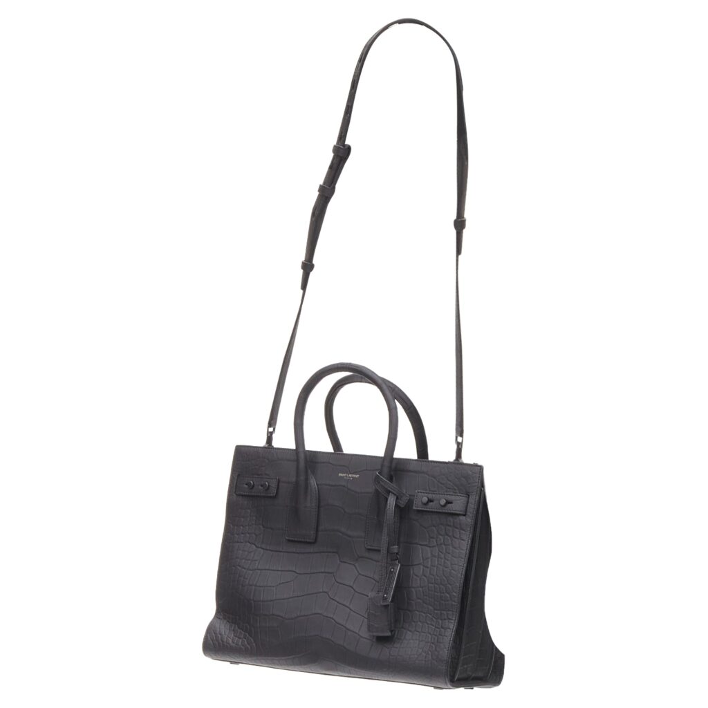 Saint Laurent Small Sac De Jour Stamped Croc Tote Bag - Product Image 2