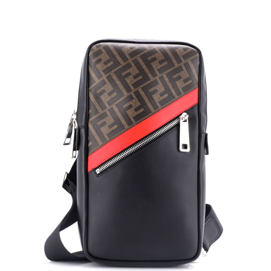 Sling Backpack Zucca Coated Canvas and Leather | Studio Nafay
