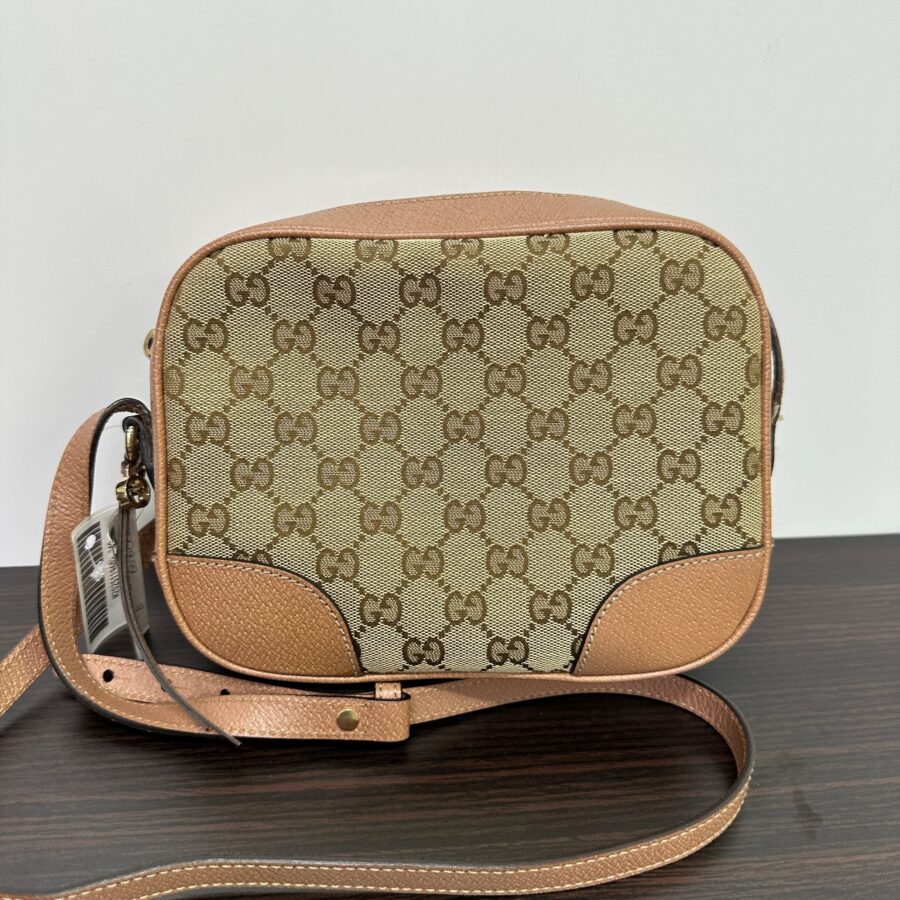 Gucci Brown/Beige GG Canvas and Leather Bree Crossbody Bag | Studio Nafay