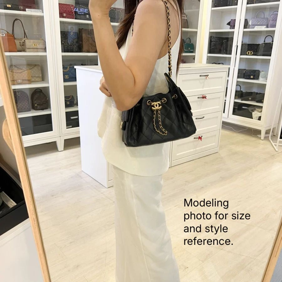 [LN – Local Full Set – Nov ] Chanel 25 Mini Hobo Bag in Black Caviar and AGHW (Model: )