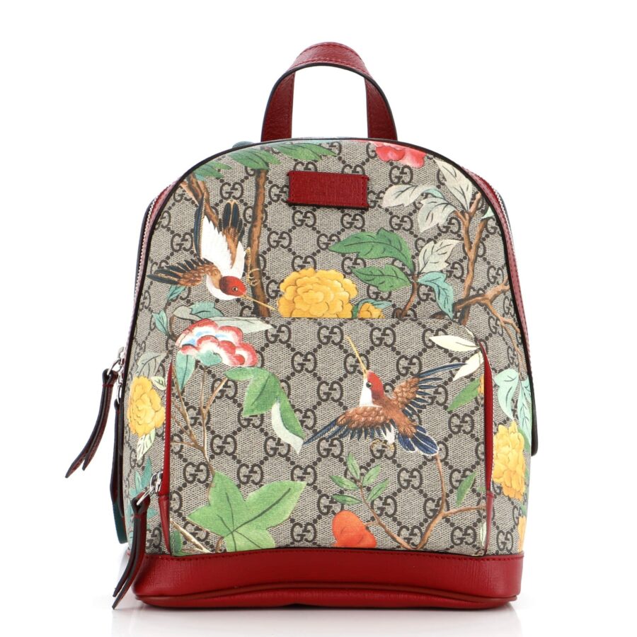 Zip Pocket Backpack Tian Print GG Coated Canvas Small | Studio Nafay