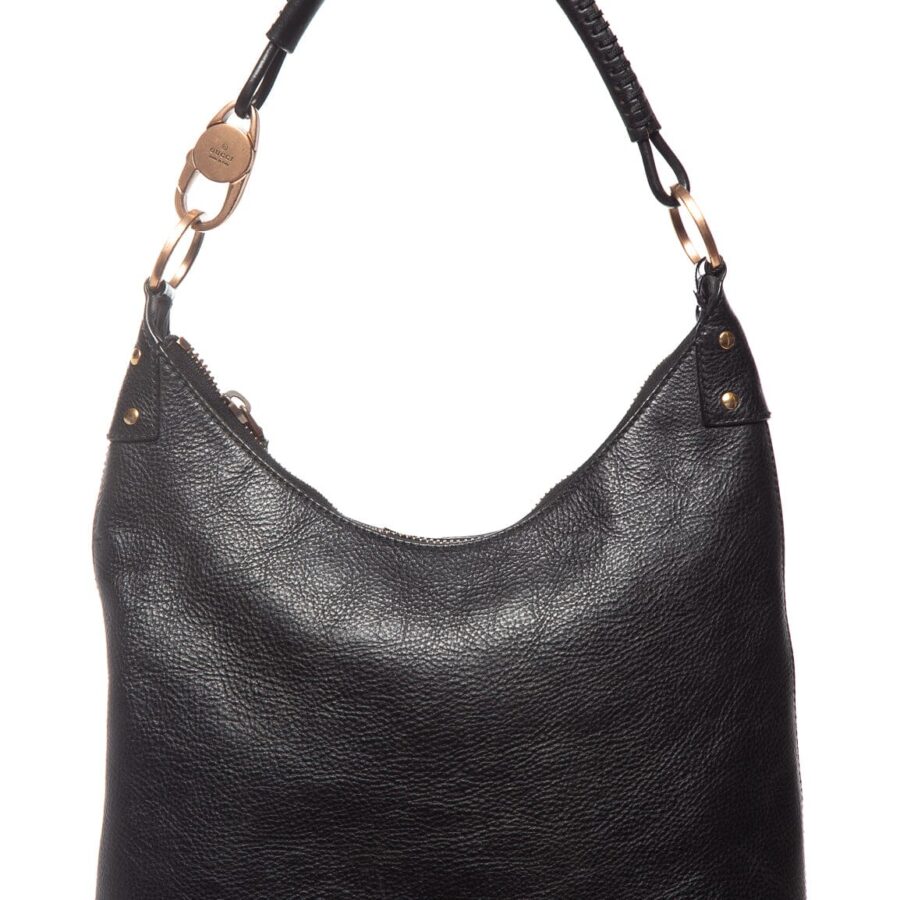 Gucci Vitage Black Leather Shoulder Bag | Studio Nafay