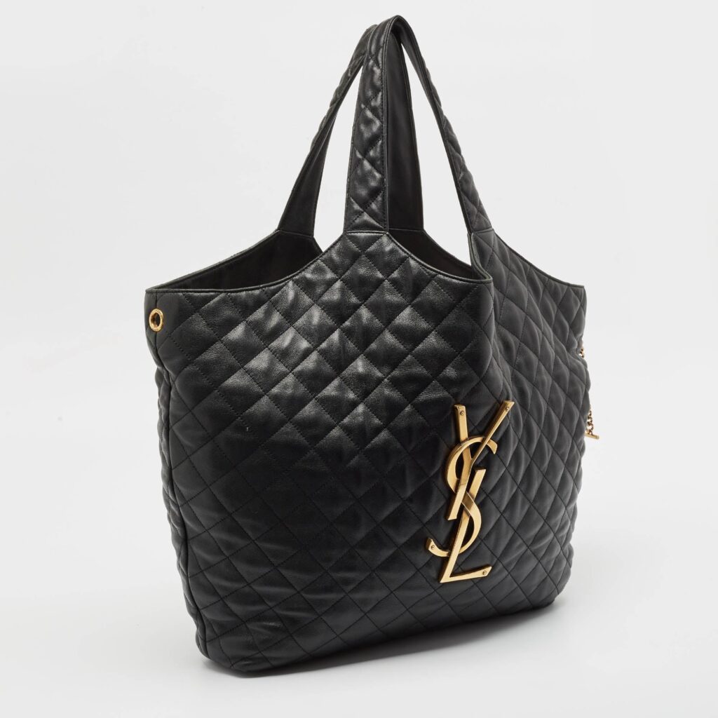 Saint Laurent Black Quilted Leather Maxi Icare Shopping Tote - Product Image 2