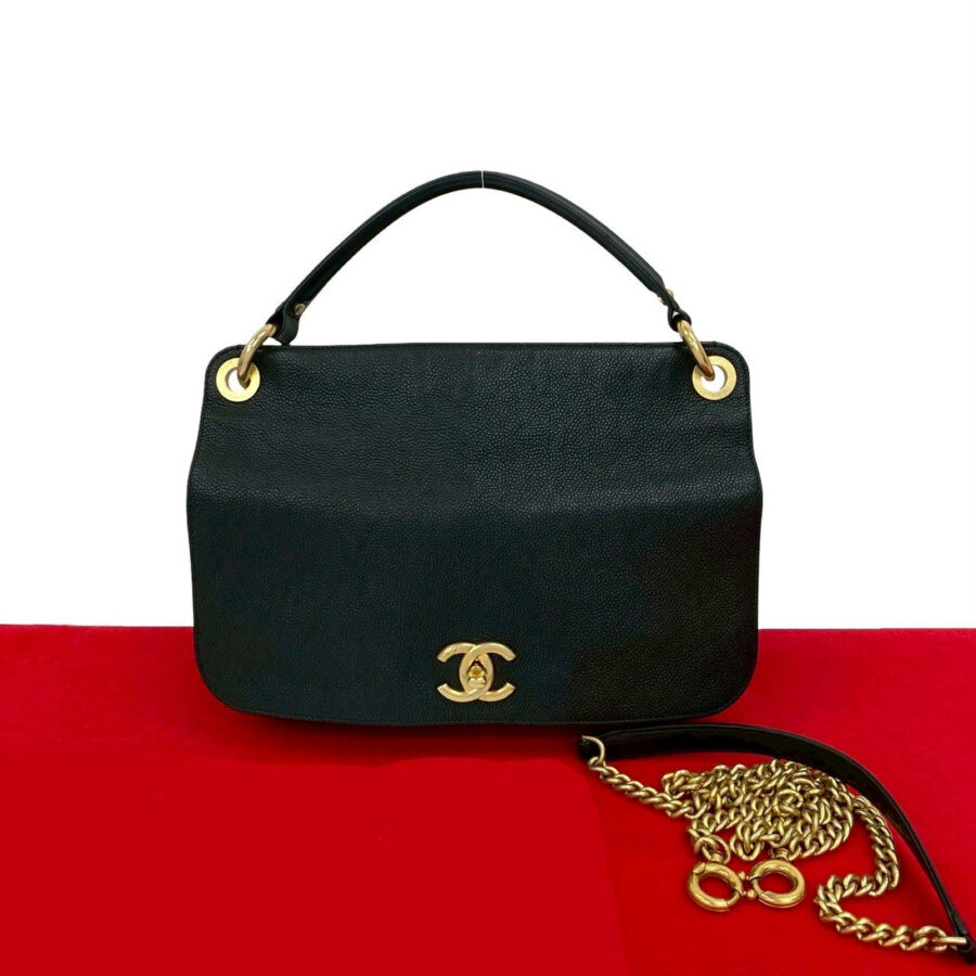 Chanel Caviar Leather 2way Handbag | Studio Nafay