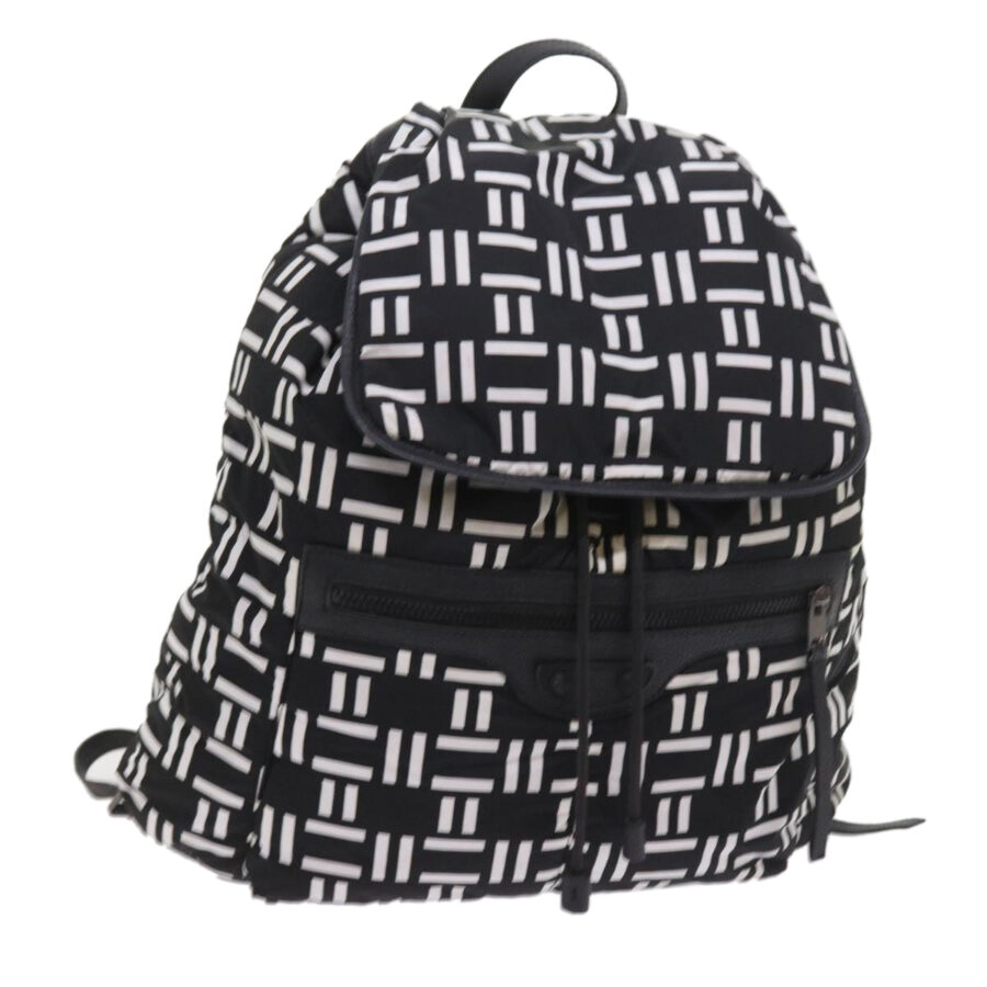 BALENCIAGA Traveler Backpack Nylon Black White 340139 Auth am5199 | Studio Nafay