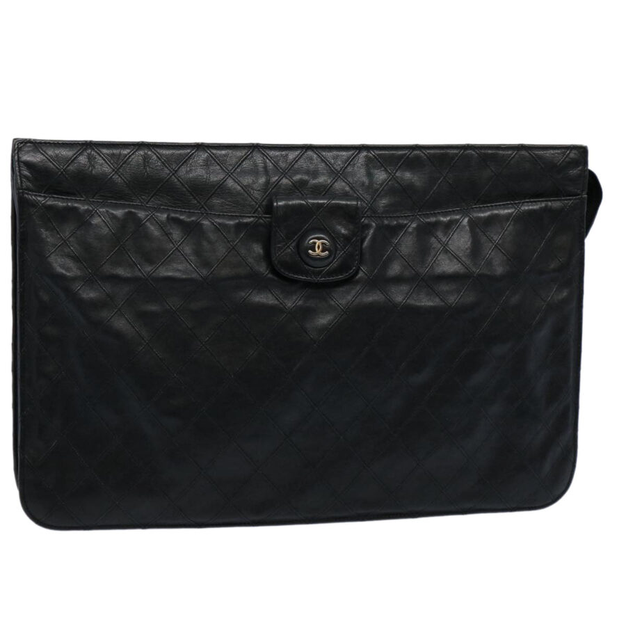 Chanel Bicolole Briefcase Lamb Skin Black CC Auth am | Studio Nafay