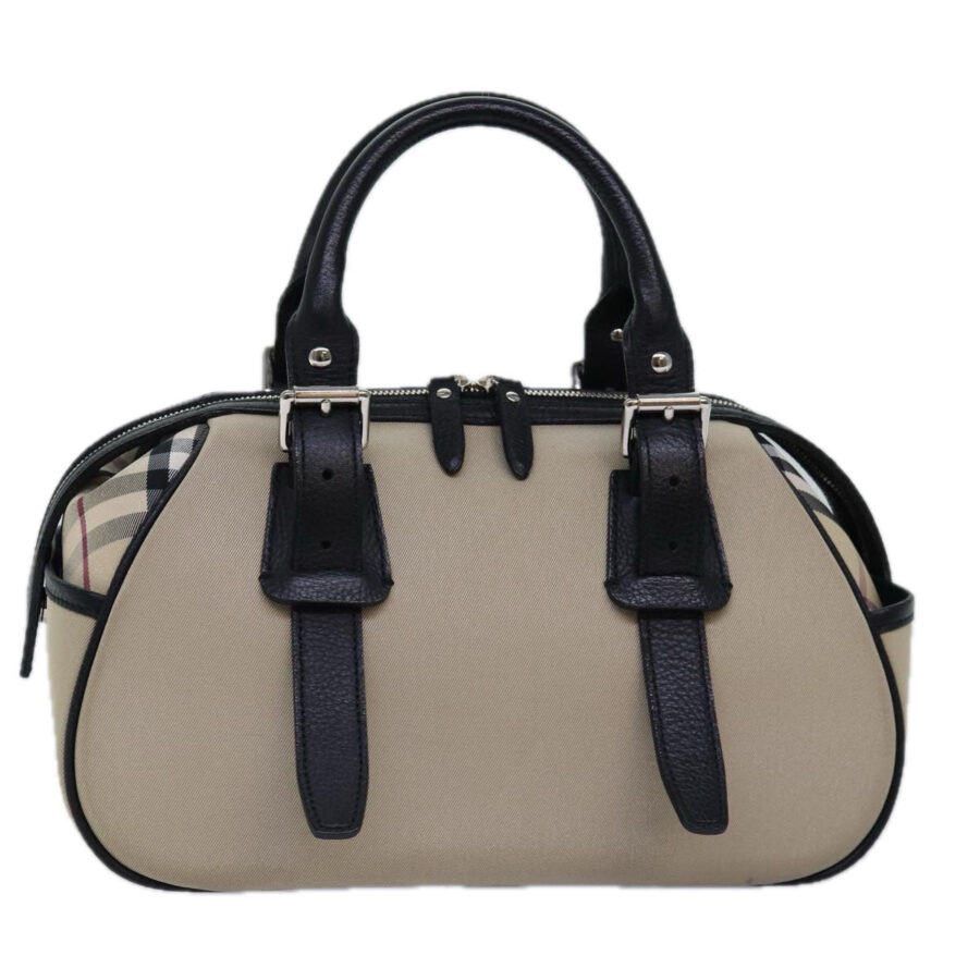 Burberry Nova Check Hand Bag Canvas Beige Auth am6323 | Studio Nafay