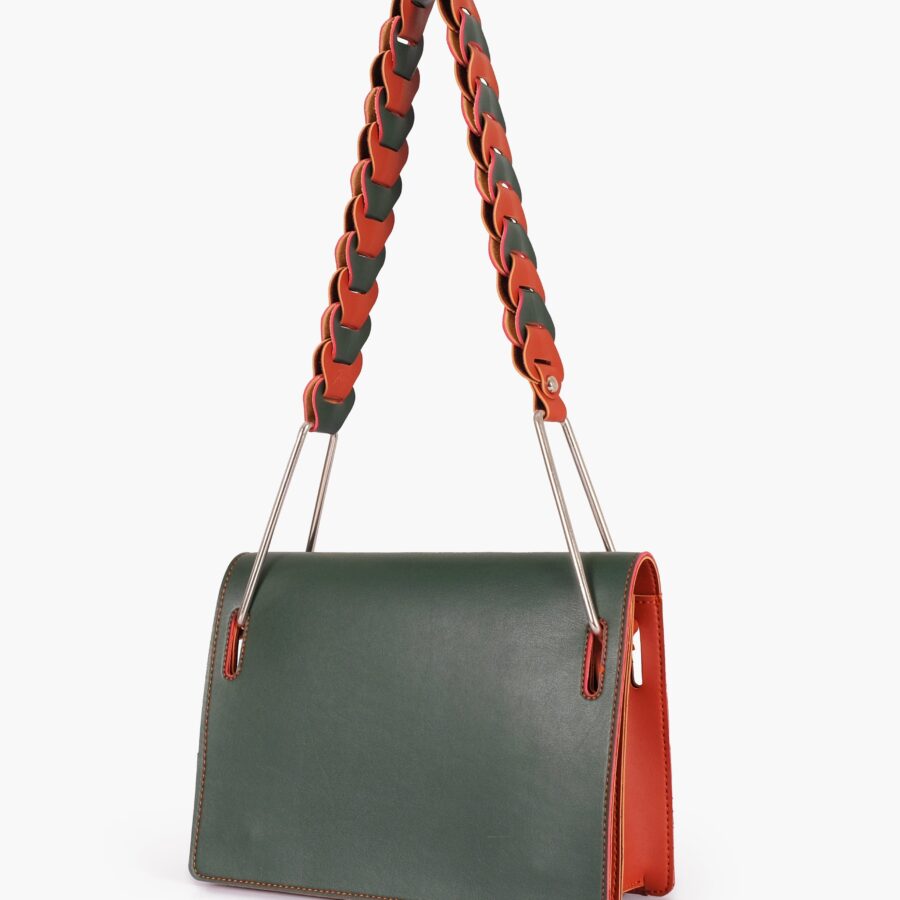 Army green loop strap shoulder bag | Studio Nafay