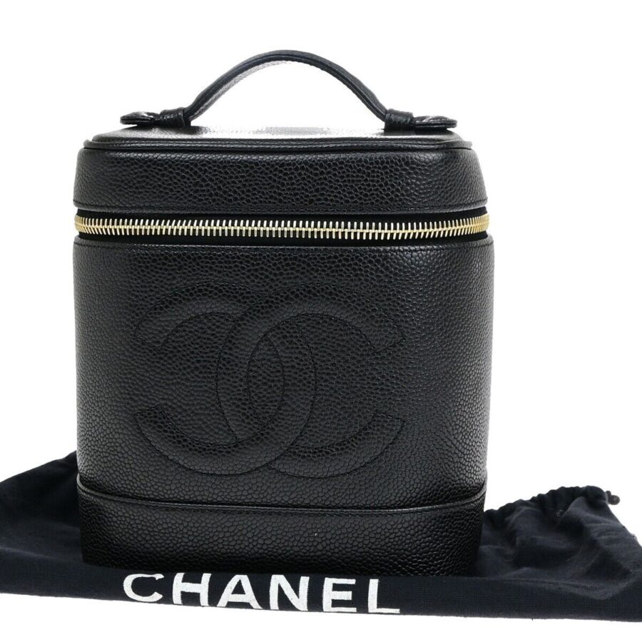 Chanel Cc Logo Vanity Hand Bag Caviar | Studio Nafay