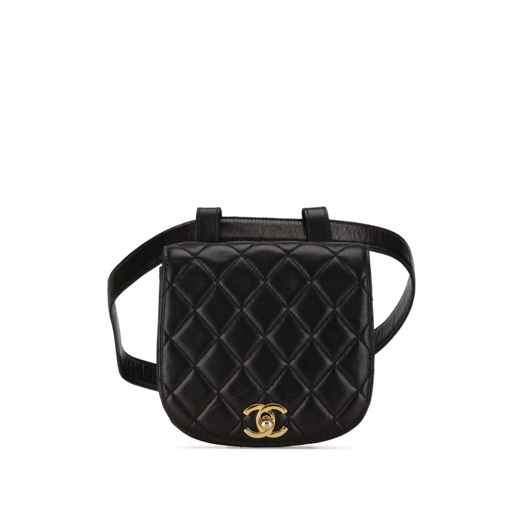 Chanel Cc Quilted Lambskin Black | Studio Nafay