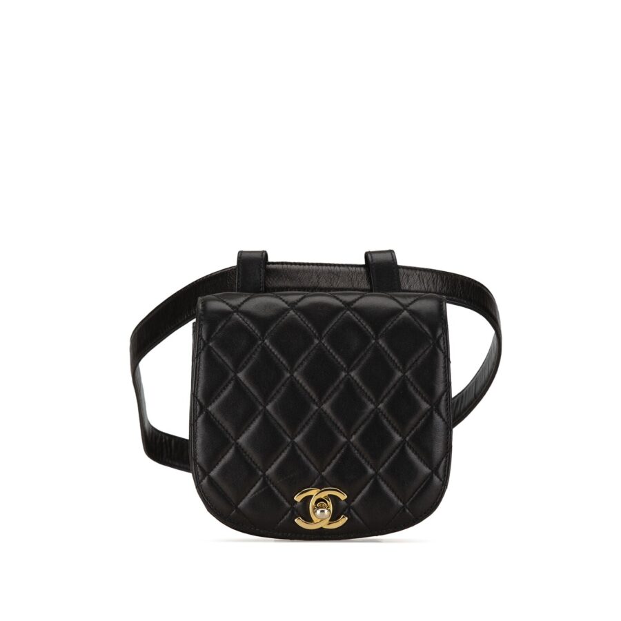 Chanel Cc Quilted Lambskin Black | Studio Nafay