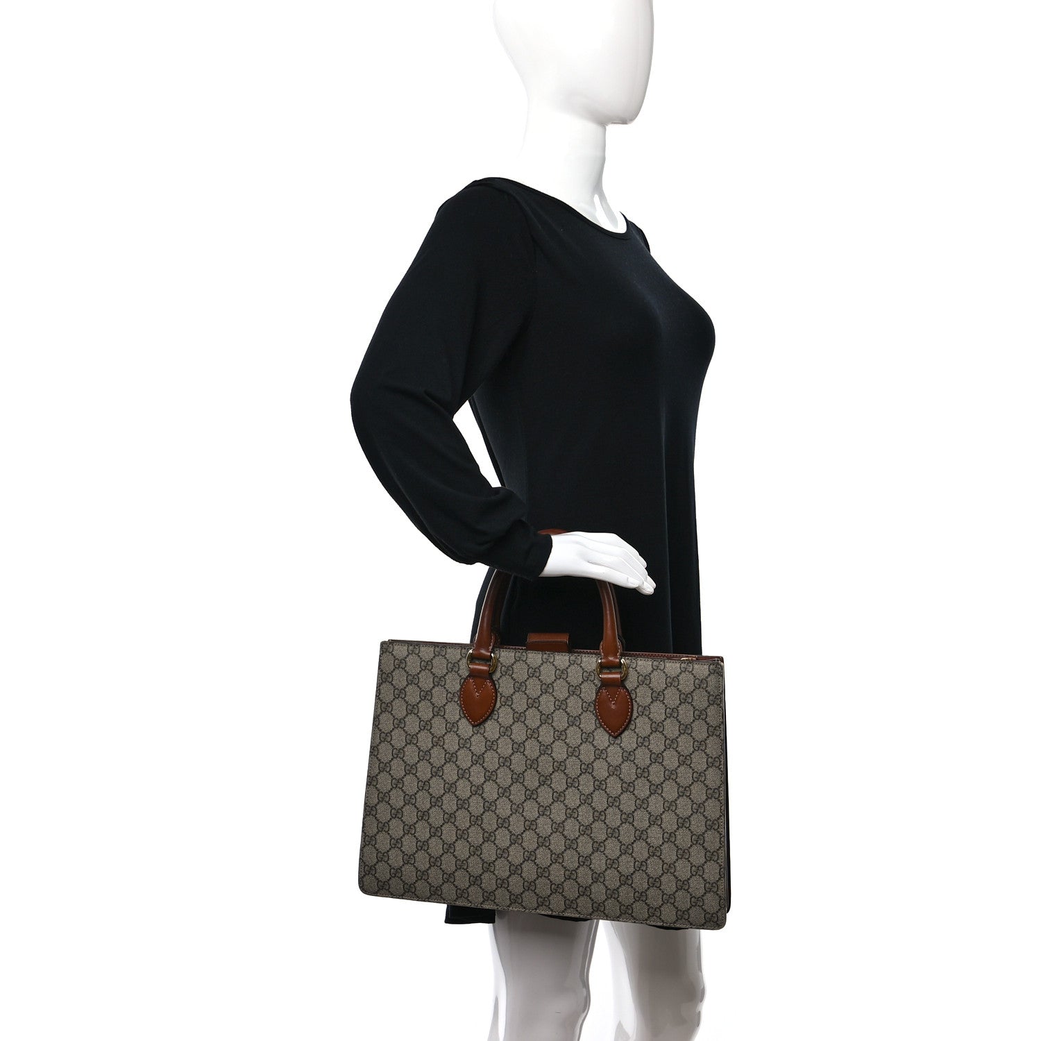 Gucci Canvas Top Handle Shoulder Bag