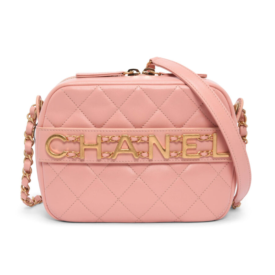 Chanel Pink Quilted Calfskin Enchained Camera Bag | Studio Nafay