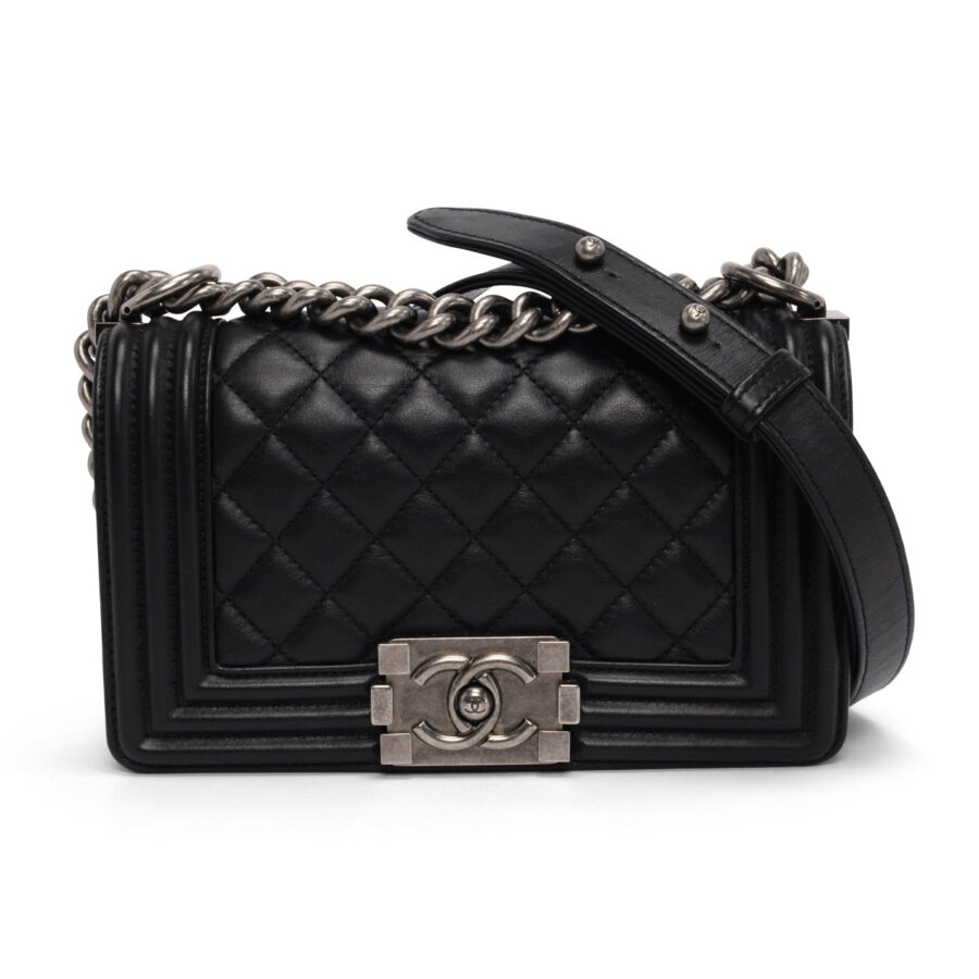 Chanel Black Quilted Lambskin Small Boy Bag | Studio Nafay