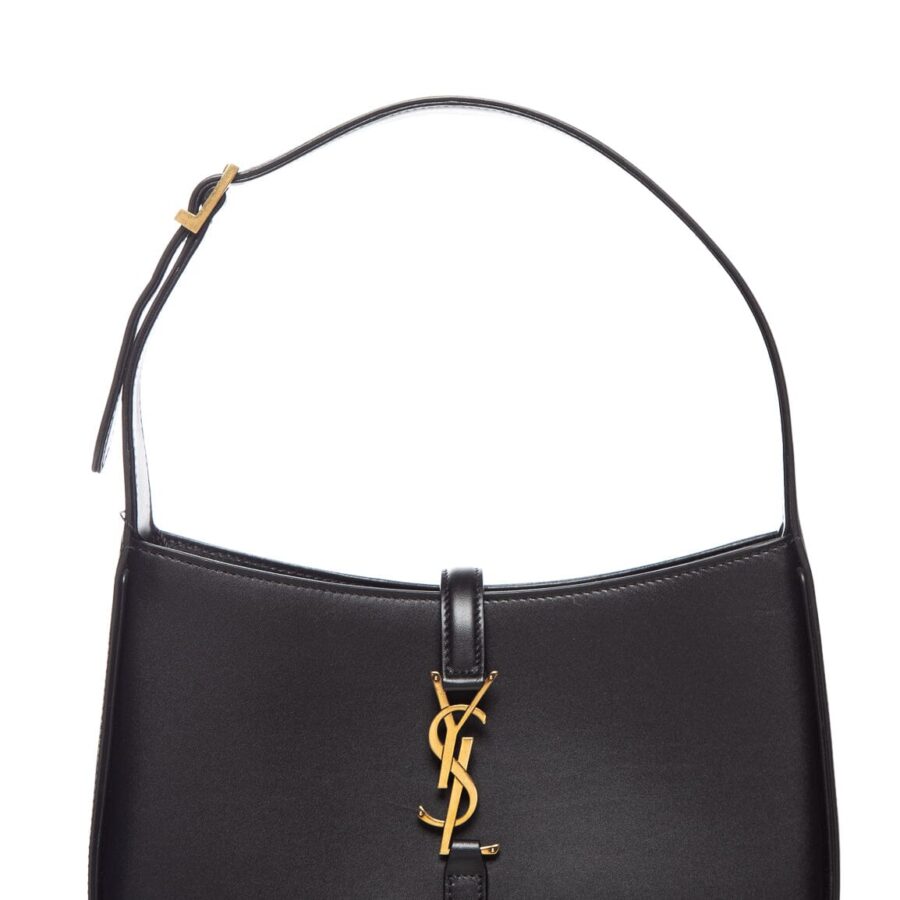 YSL Black "Le 5 a 7" Hobo Shoulder Bag | Studio Nafay