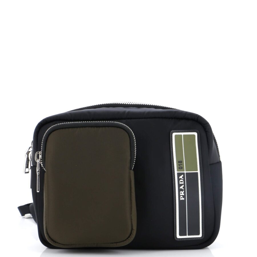 PRADA Logo Patch Zip Backpack Tessuto Small | Studio Nafay