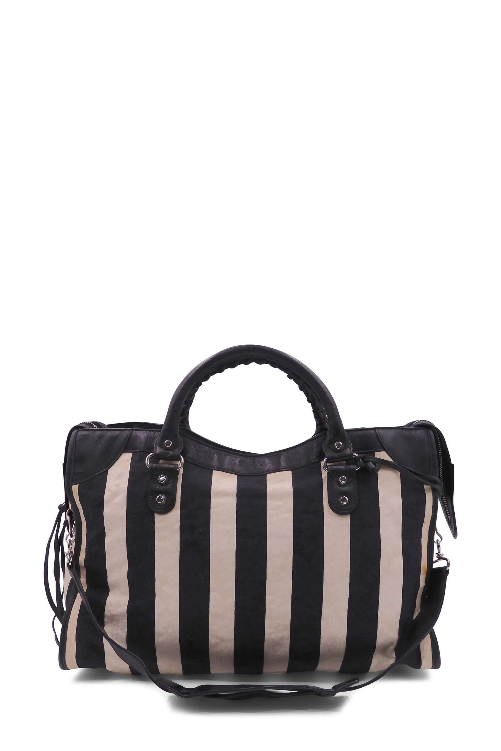Chevre Damask Stripe City M Black White