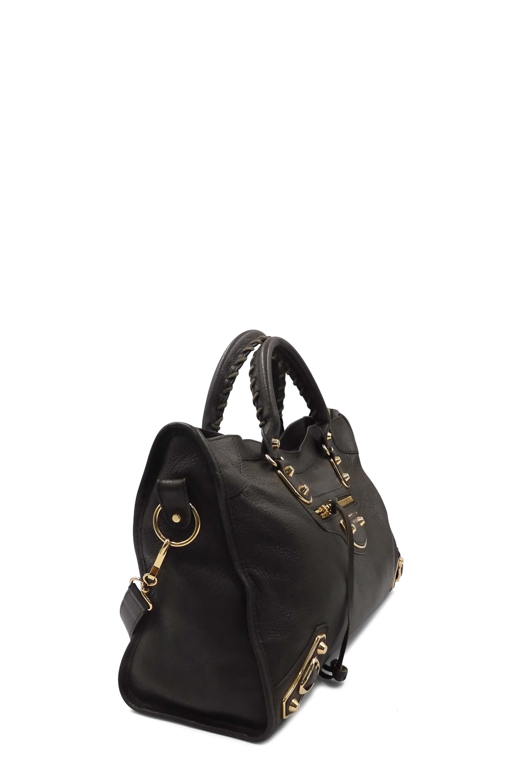 Classic City M Metallic Edge Brown with Gold Hardware