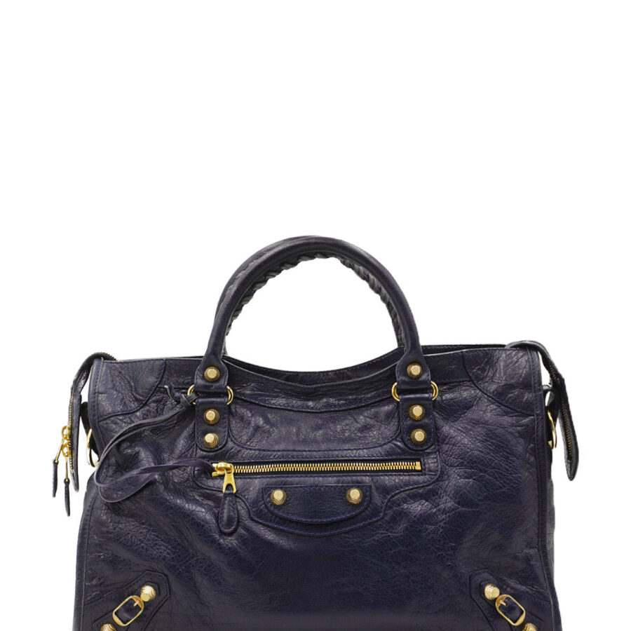 Classic City Motocross Grained Calfskin Leather Navy Blue | Studio Nafay