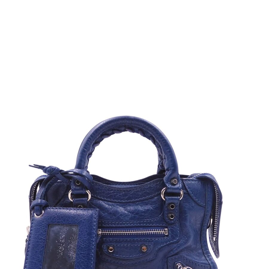 Classic Silver Nano City Bag Bleu Profond | Studio Nafay